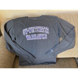 Champion U-Wisconsin Whitewater Warhawks‎ Long Sleeve T-shirt Purple Gray Small